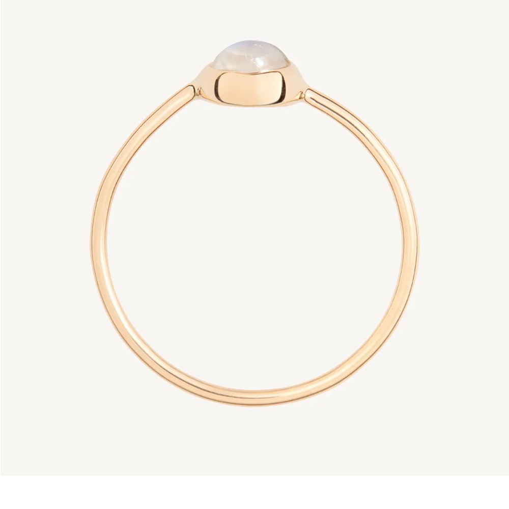 14k Solid Gold Moonstone Ring - image 4